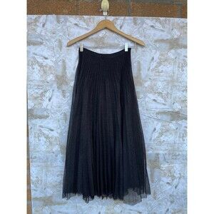 Anine Bing Pleated Tulle Skirt size XS black metallic